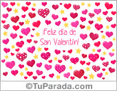 Tarjeta de San Valentín con corazones