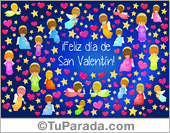 Tarjeta para San Valentín con angelitos