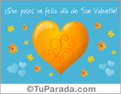Tarjeta con corazón y fondo celeste