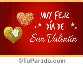 Tarjeta Día de San Valentín con adornos