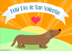 Tarjetas postales: Tarjeta de San Valentín con perrito