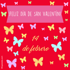 Tarjetas postales: Tarjeta de San Valentín con mariposas