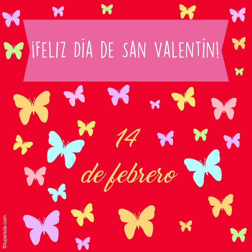 Tarjeta - Tarjeta de San Valentín con mariposas