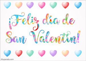 Tarjetas postales: Tarjeta de San Valentín con colores pastel