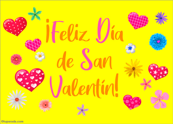 Tarjeta de San Valentín y saludo