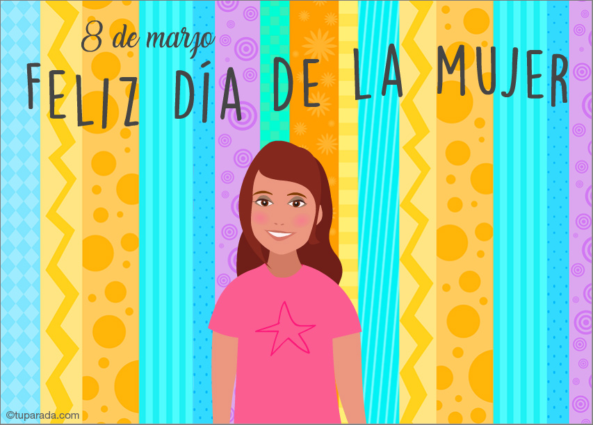 Tarjeta animada de Feliz Día de la Mujer, tarjetas de Día de la Mujer