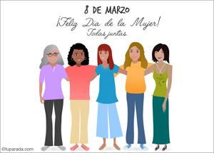 Tarjetas postales: Tarjeta Día de la Mujer: Todas juntas