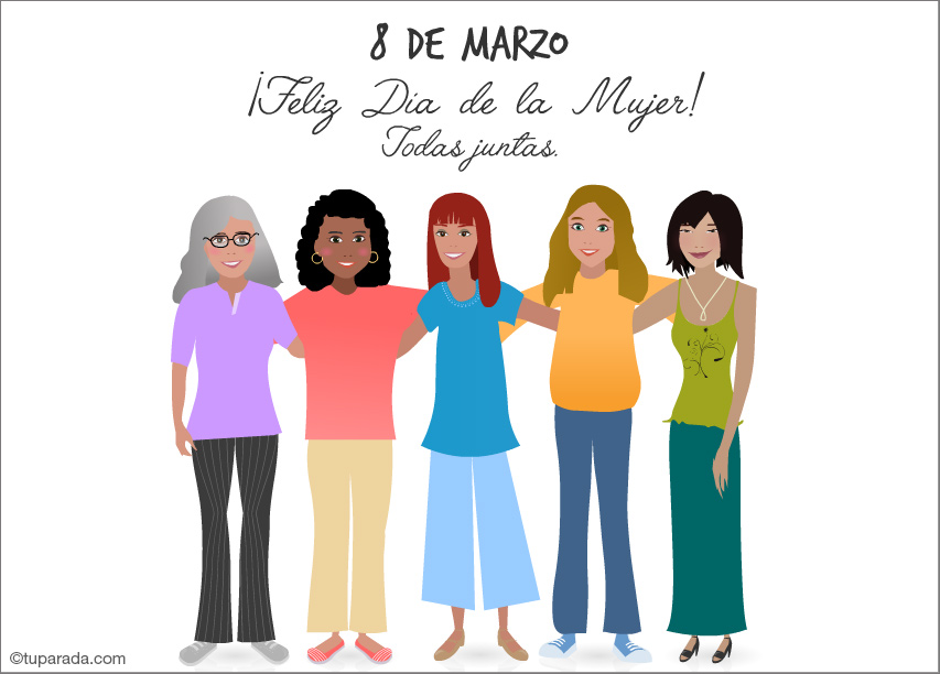Tarjeta Día de la Mujer: Todas juntas