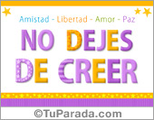 No dejes de creer