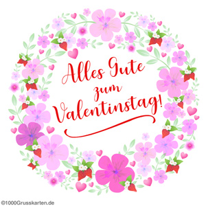 Valentins-E-Card mit Blumen