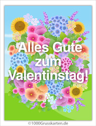 E-Card zum Valentinstag mit Blumen