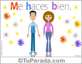 Tarjeta de pareja, me haces bien