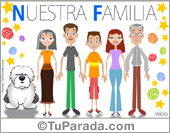 Familia con padres, hijo, abuelos y perro
