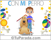 Tarjeta de niño con perro