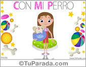 Tarjeta de niña con perro