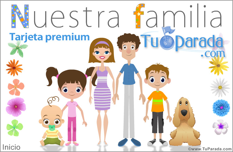 Tarjeta - Nuestra familia con tres hijos