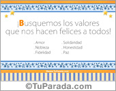 Tarjeta de valores humanos