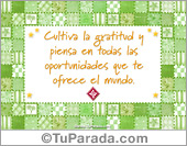 Cultiva la gratitud y las oportunidades