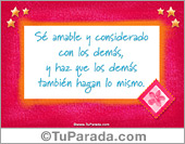 Sé amable y considerado