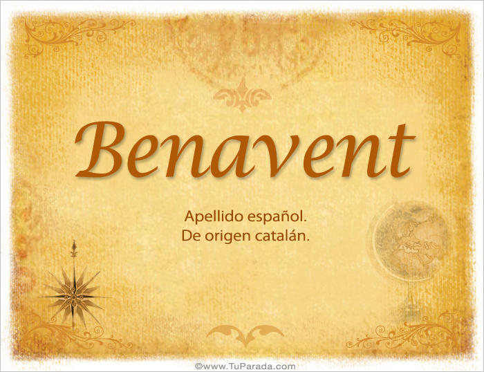 Benavent, Tarjetas De Apellidos Con B