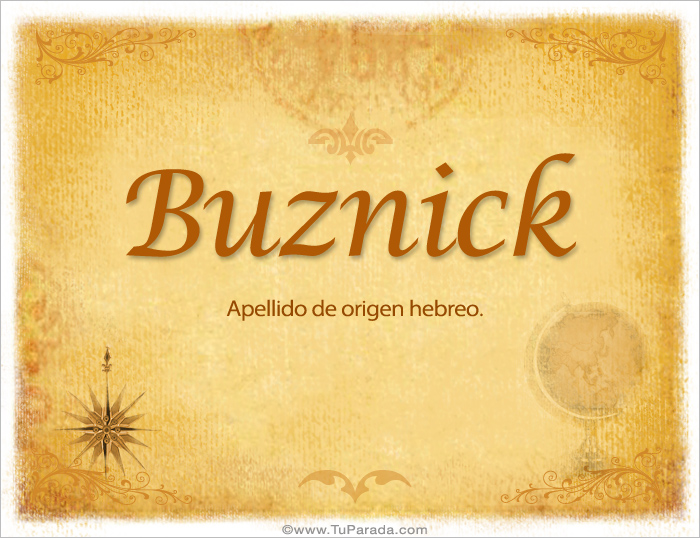 Buznick, Tarjetas De Apellidos Con B