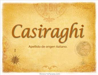 Origen y significado de Casiraghi
