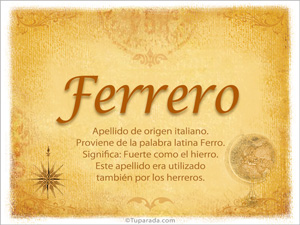 Origen y significado de Ferrero