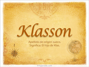 Origen y significado de Klasson