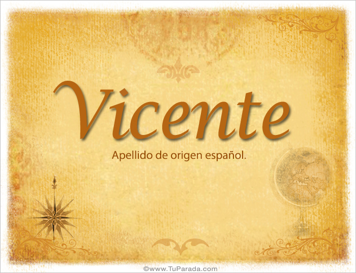 Vicente, tarjetas de Apellidos con V Vicente, tarjetas de Apellidos con V