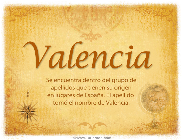 Valencia Tarjetas De Apellidos Con V