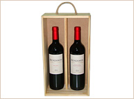 Estuche de madera con 2 vinos Benjamin