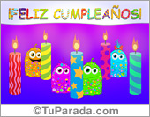 Feliz cumpleaños con velas decoradas