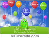 Tarjeta de deseos para cumpleaños