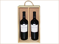 Estuche de madera con 2 vinos Elementos.