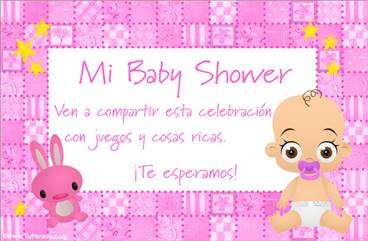 Tarjeta de Baby Shower rosa