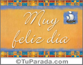 Muy feliz día decorado con barco