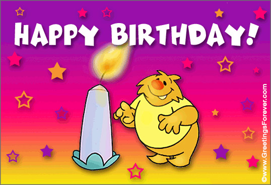 Ecard - Happy birthday with a candle