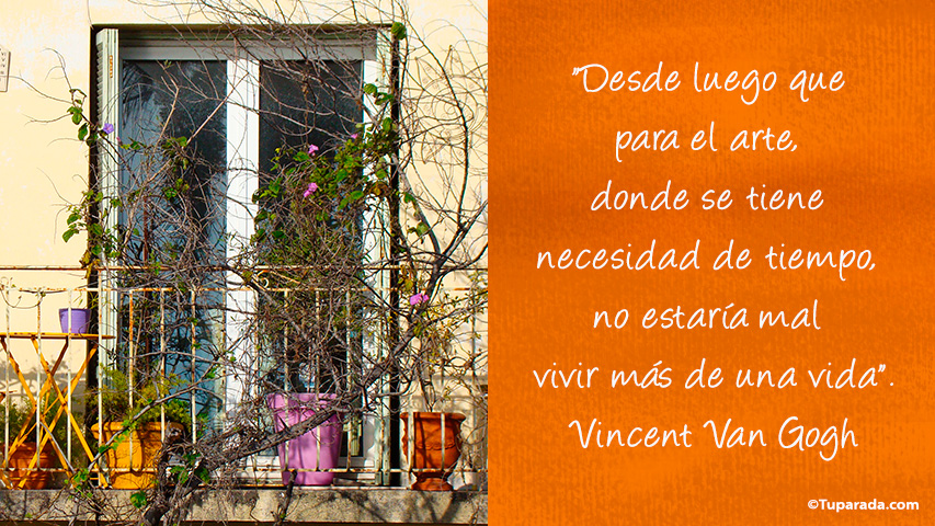 Vivir más de una vida - Frase de Vincent Van Gogh