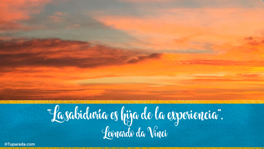 La sabiduría y la experiencia - Frase de Leonardo Da Vinci