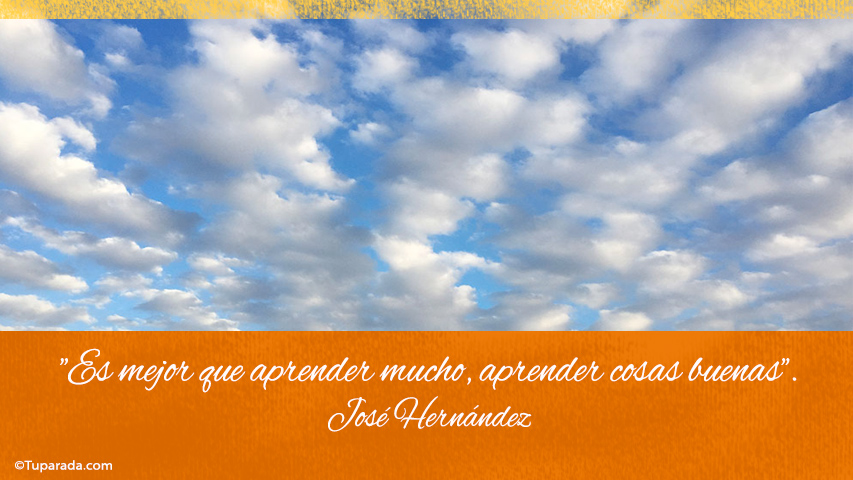 Aprender cosas buenas - Frase de José Hernández