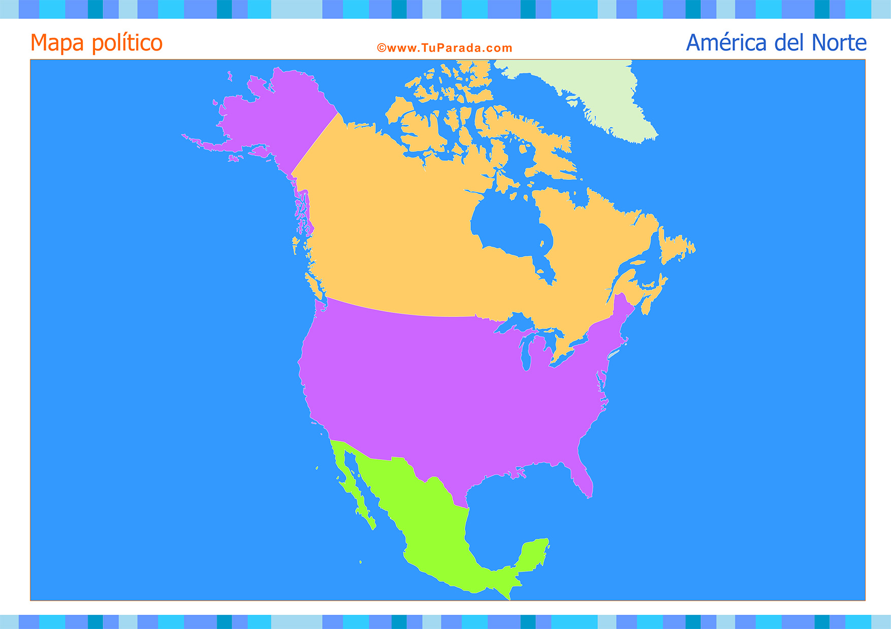 Mapa América del Norte para completar