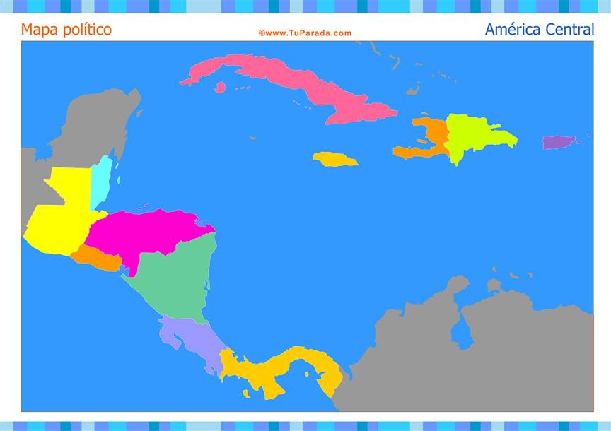 Mapa de América Central para completar