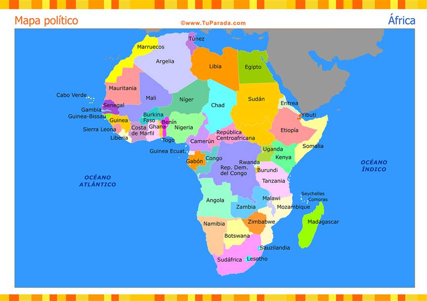 Mapa de África con división política