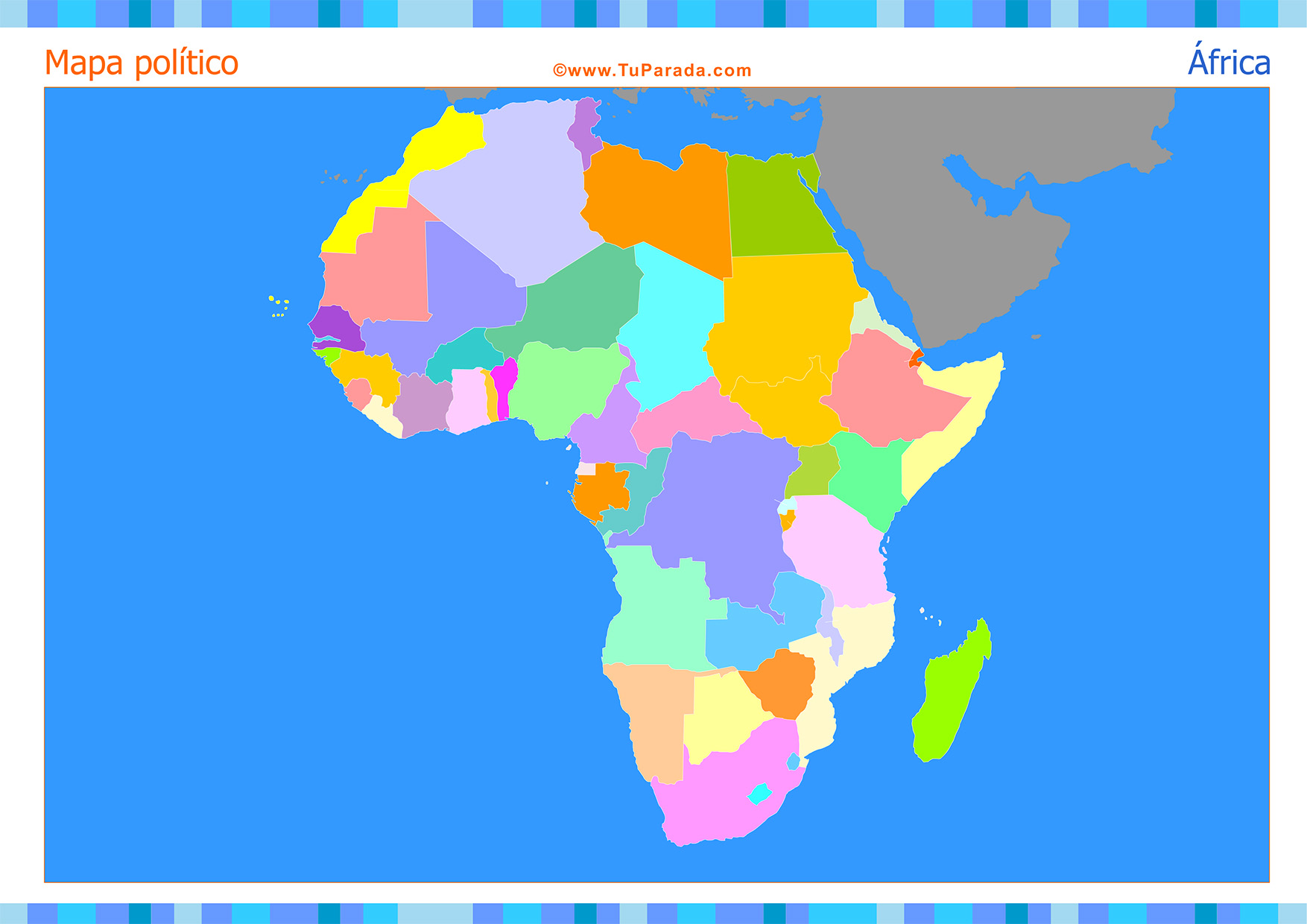 Tarjeta - Mapa de África para completar