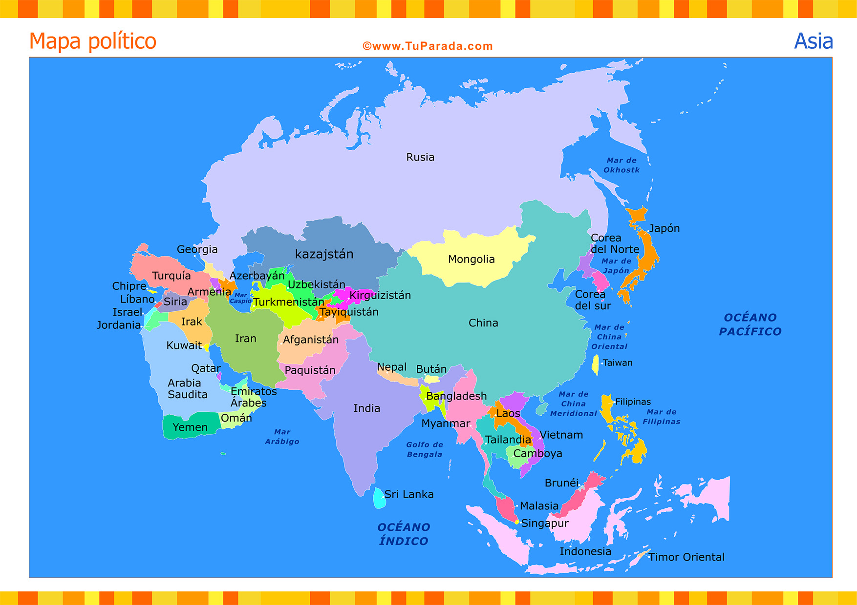 Mapa De Asia Con Nombres Telegraph