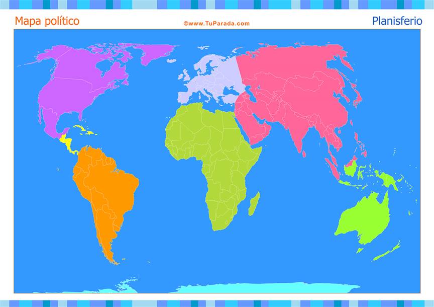 Mapa Planisferio para completar