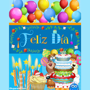 Tarjeta de cumpleaños con deseos de felicidad