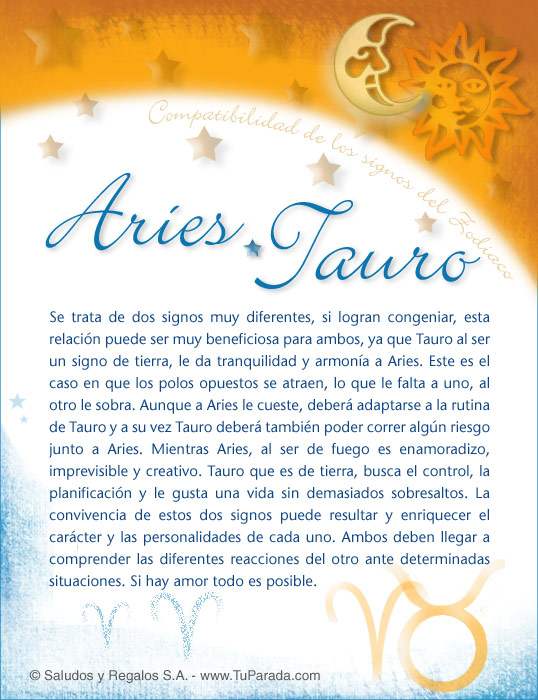 Tarjeta - Aries con Tauro