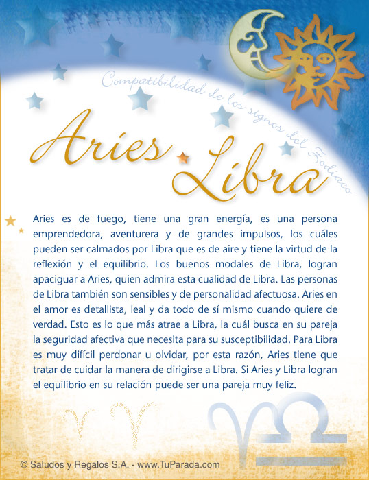 Tarjeta - Aries con Libra