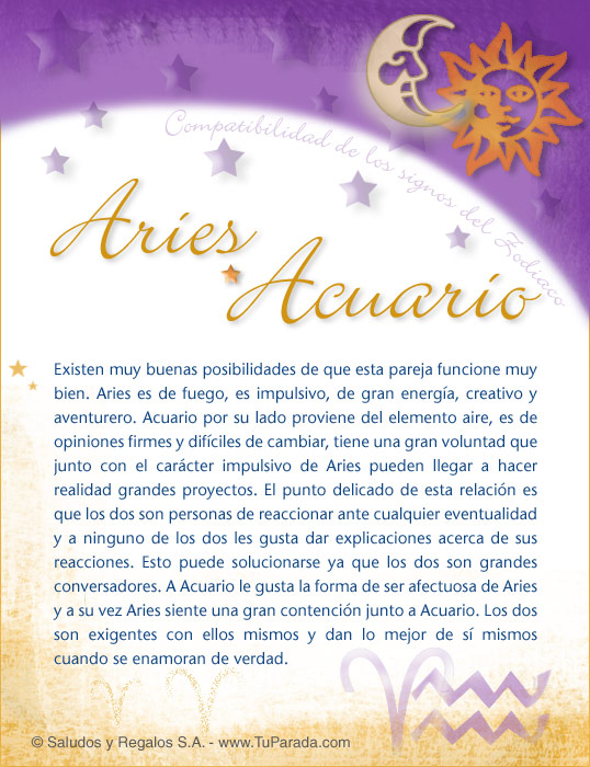 Aries con Acuario